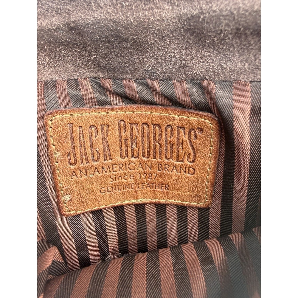 Jack Georges Brown Leather Crossbody Organizer Purse Handbag Travel Bag Genuine